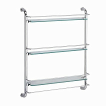 Полка WasserKRAFT K-2033 стеклянная, тройная, хром Полка WasserKRAFT K-2033 стеклянная, тройная, хром