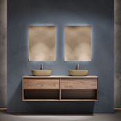 Мебель для ванной со столешницей Sancos Marmi 1.0 160 MR1.080EG+TT160A2X дуб галифакс натурал/Kreman