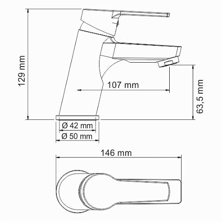 Смеситель WasserKRAFT Rhin 4403 для раковины, хром