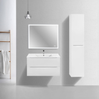 Мебель для ванной Vincea Mia Slim VMC-2MC900S1GW 90 подвесная, 2 выкатных ящика, G.White