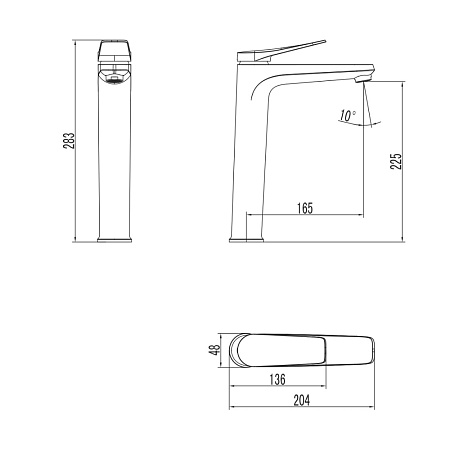 Смеситель Lemark Bronx LM3709BL для раковины, черный