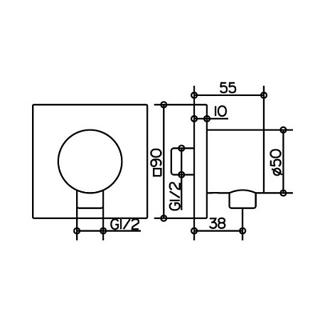 Шланговое подключение Keuco Ixmo 59547010002 хром