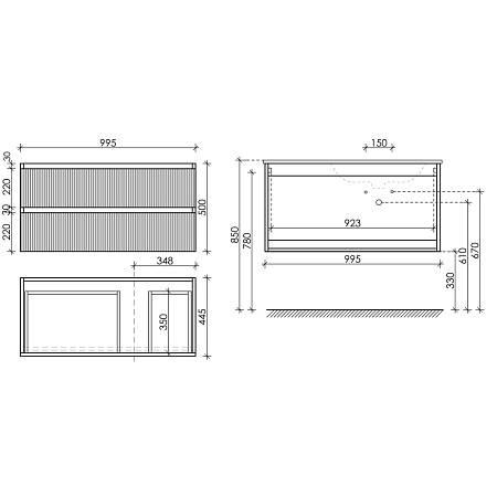 Тумба под раковину Sancos Snob R SNR100RW Bianco