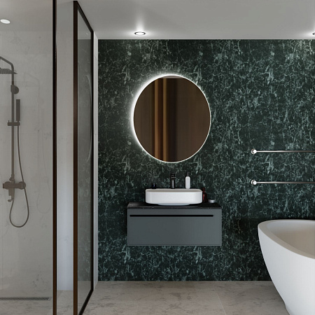 Тумба с раковиной La Fenice Elba FNC-01-ELB-G-100 Grigio, столешница Black Olive Light Lappato