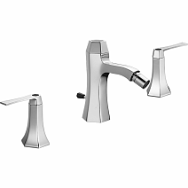 Смеситель Cisal Cherie CF0012206T для биде, на 3 отверстия, хром/черный матовый