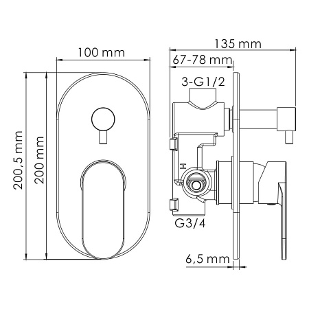Душевой комплект WasserKRAFT Donau A16777 черный