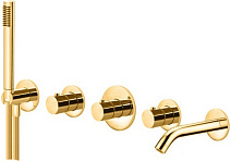 Смеситель Paffoni Modular Box MDE001HGSP для ванны с душем, золото