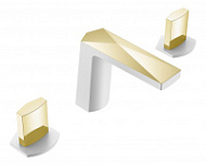 Смеситель Boheme Venturo 150-WG-ICE для раковины, ручка Ice, белый/золото