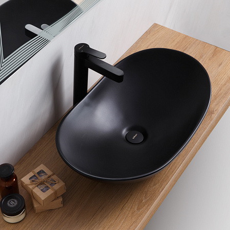 Раковина накладная BelBagno BB1404-H301 60.5x37x15 черный матовый