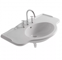 Раковина Globo Paestum PA022.BI*3 110*60 с 3 отверстиями под смеситель, белый
