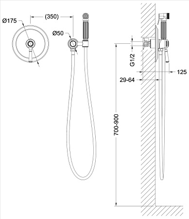 Гигиенический душ со смесителем Timo Arisa 5309/03SM черный