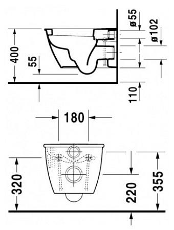 Чаша для унитаза подвесного Duravit Darling New 2545090000