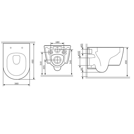 Унитаз подвесной Am.Pm Func C8F1700SC микролифт, белый