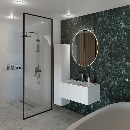 Тумба с раковиной La Fenice Terra FNC-01-TER-B-60 Bianco белый матовый