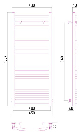 Полотенцесушитель водяной Сунержа Аркус 1000х400 хром