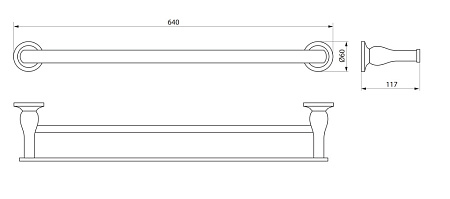 Полотенцедержатель двойной RUSH Corsica CO42532 хром