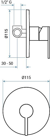 Смеситель Emmevi Filobrass 85009/ORS для душа, зачищенное золото