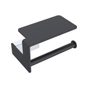 Держатель туалетной бумаги Boheme Q 10941-CR-B с полкой, хром/черный