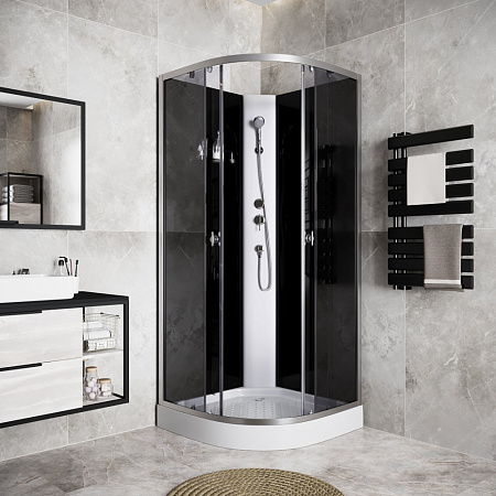 Душевая кабина Niagara Eco E90/13/TN/BK 90x90x200 стекло тонированное/профиль серебро