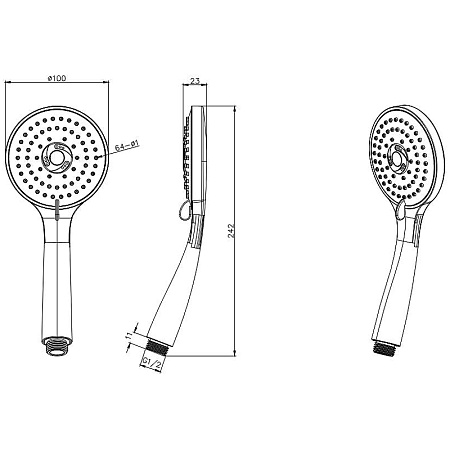 Душевая лейка Aquatek AQ2003CR хром