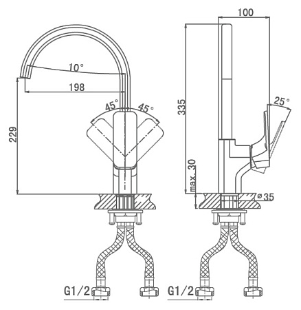 Смеситель D&K Berlin Humboldt DA1432412 для кухонной мойки, зеленый