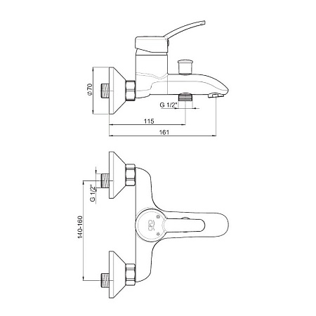 Смеситель GPD Primula MBB175 для ванны с душем, хром