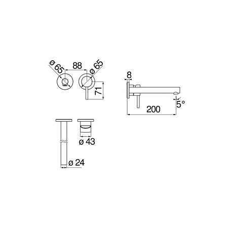 Смеситель Nobili Live LV00499/1BM для раковины, черный матовый