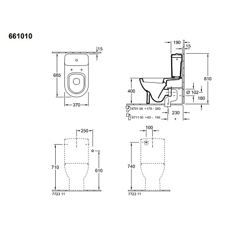 Унитаз-компакт Villeroy & Boch Subway 661010R1 альпийский белый CeramicPlus
