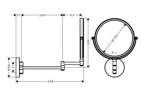 Зеркало косметическое Hansgrohe Logis Universal 73561000