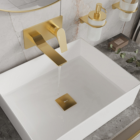 Смеситель WasserKRAFT Aisch 5530 для раковины, матовое золото