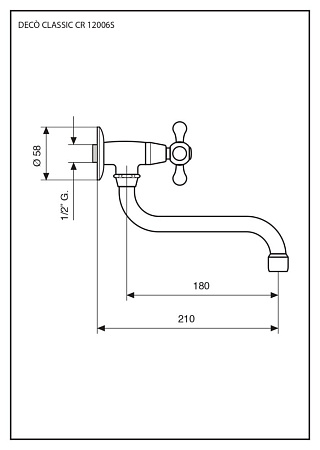 Кран Emmevi Deco Classic 12006SCR для кухонной мойки, хром