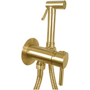 Гигиенический душ со смесителем Paffoni Tweet Round ZDUP110HGSP медовое золото брашированное