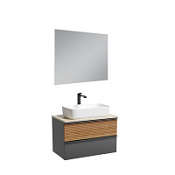 Мебель для ванной со столешницей Sancos Delta DL80GR+TT80A2X дуб красный/графит/Kreman