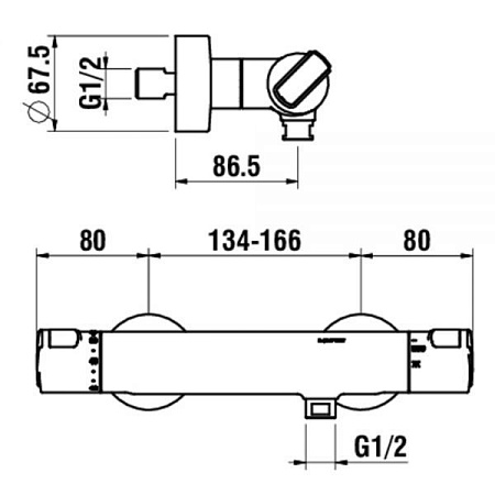 Смеситель Laufen Citypro HF500950100600 для душа, хром