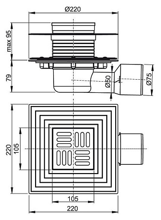 Душевой трап AlcaPlast APV3344