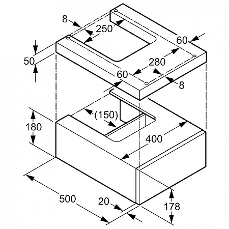 Выдвижной ящик Kludi Esprit 56S0443 белый