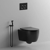Унитаз подвесной Ceruttispa Oglio Aria MB CT9239 микролифт, черный матовый Унитаз подвесной Ceruttispa Oglio Aria MB CT9239 микролифт, черный матовый