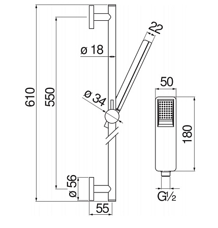 Душевой гарнитур Nobili AD140/53WM белый матовый