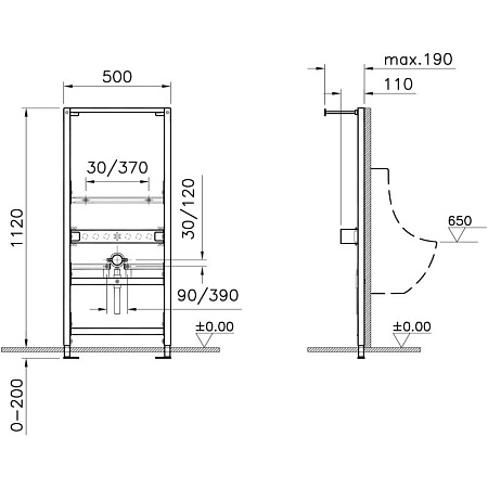 Система инсталляции для писсуаров VitrA Frame 880-3800