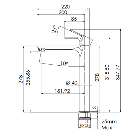Смеситель Remer Energy EY11L для раковины, хром