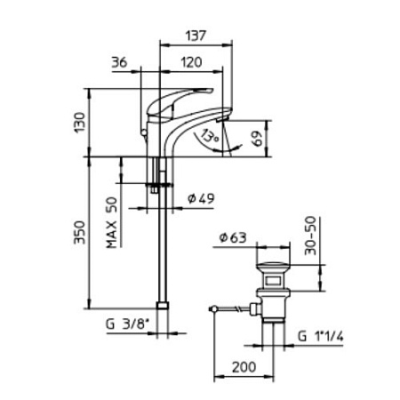 Смеситель Palazzani Capri 35301010 для раковины