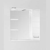 Шкаф-зеркало Style Line Ирис 75x83 с подсветкой, белый глянцевый