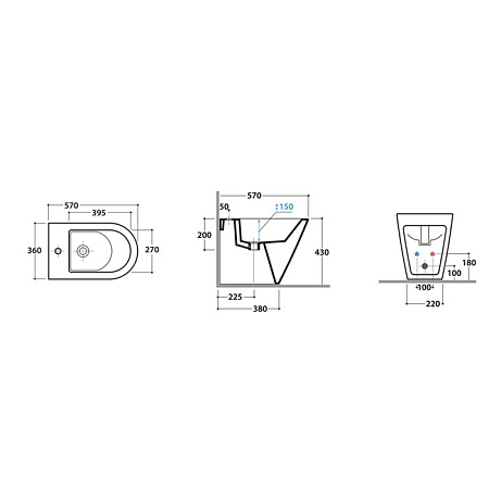 Биде напольное GLOBO Forty3 FO009.BI*1 белый