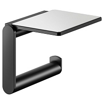 Держатель туалетной бумаги Keuco Plan 14973370000 с полкой, черный матовый