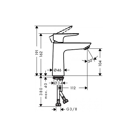 Смеситель Hansgrohe Talis E 110 71712670 для раковины черный матовый