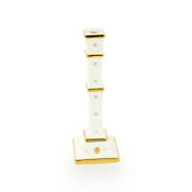 Подсвечник Migliore Emozioni 26570 одинарный белый, декор золото, swarovski