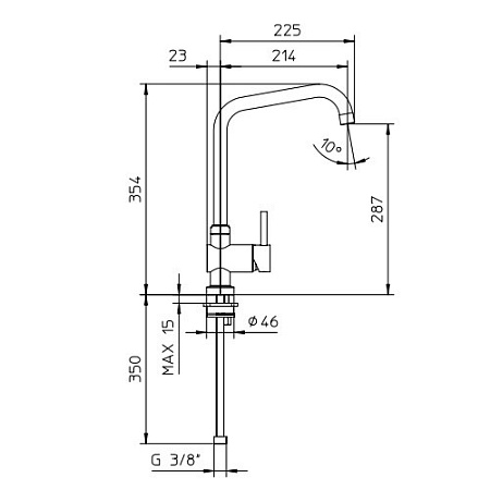 Смеситель Palazzani Idrotech 12531710 для кухонной мойки