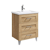 Тумба с раковиной Aqwella Фостер FOS01073DS 70 напольная, 3 ящика,  дуб сонома