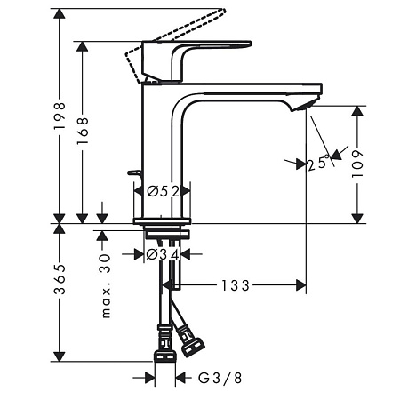 Смеситель Hansgrohe Rebris E 72557670 для раковины, черный матовый