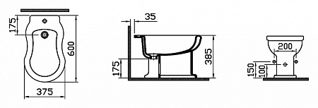 Биде напольное VitrA Efes 6597B003-0068